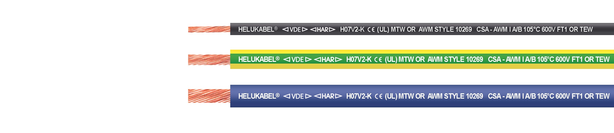 Cable Helukabel: H07V2-K /FIVENORM (UL)